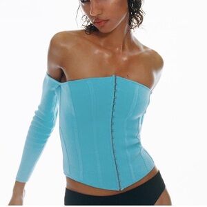 Zara Light Blue Knit Corset
